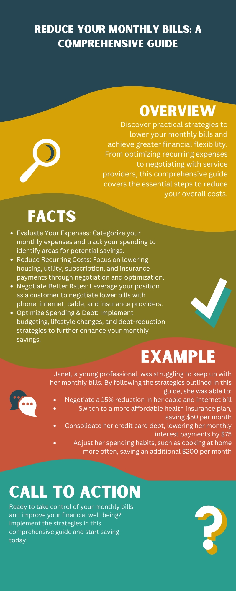 Reduce Your Monthly Bills A Comprehensive Guide Infographic