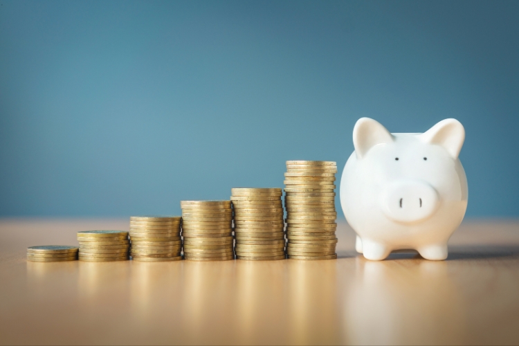 coins and money bank focus